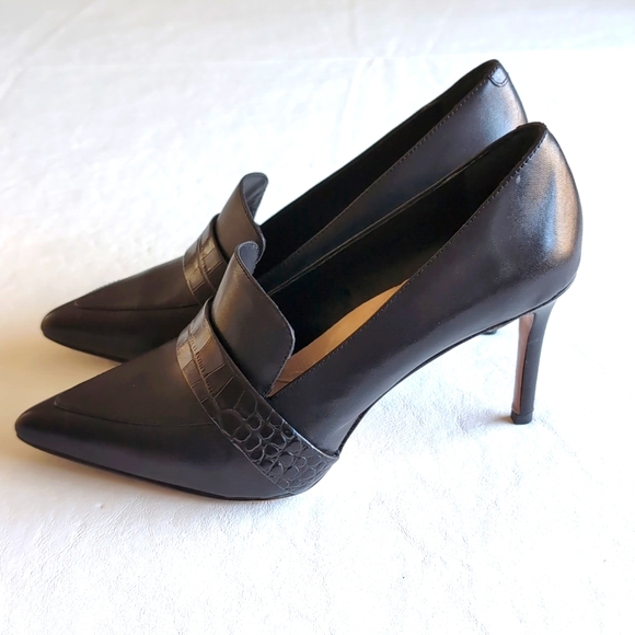 Banana Republic Black Madison 12 Hour Loafer Pumps 3.5 inch Heels Size 8.5 - Picture 3 of 10